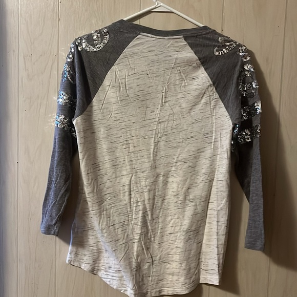 PINK Victoria’s Secret Sequin Bling Baseball Tee S - Picture 4 of 5